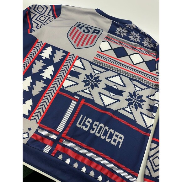 USA Soccer Ugly Christmas Sweater Shirt Pullover Lightweight Blue Red Mens 3XL - Picture 13 of 13